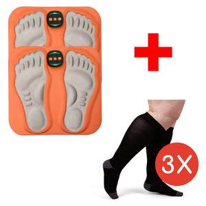 2x NMES Foot Massager 2.0 + 3 Pairs Extra Wide Compression Socks (lmn)